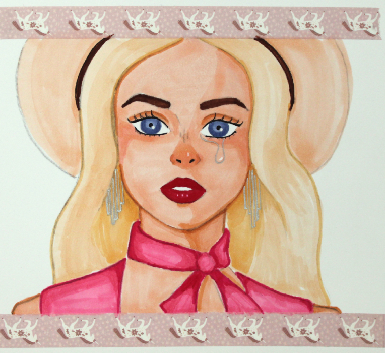 scene; mixed media: alcohol markers and pencils