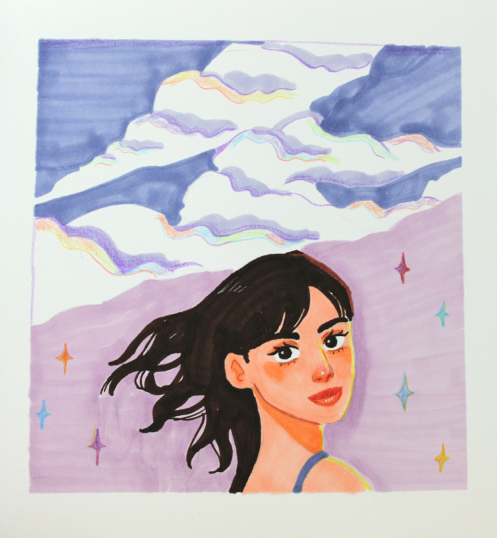 illustration; mixed media: alcohol markers and pencils