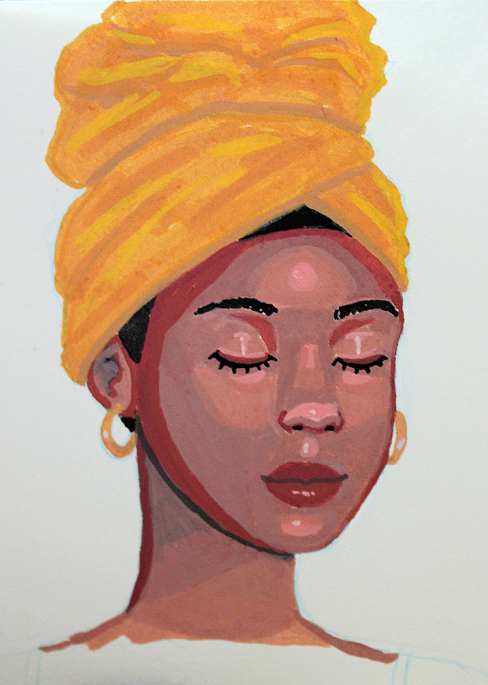 portrait; acrylic markers