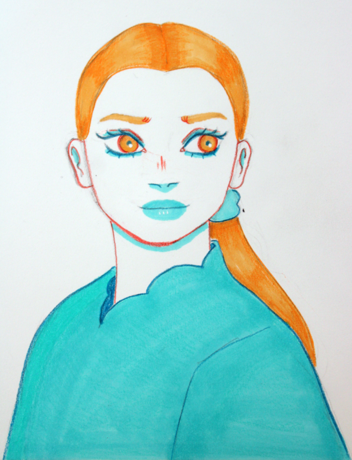 illustration; mixed media: alcohol markers and pencils